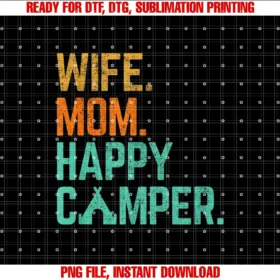 Funny Happy Camper Shirts for Men Women Kids Cowife Mom Happy Camper Cute Funny Matching Family Camping Tee