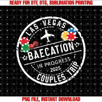 Funny Honeymoon Mode for Couple Anniversary Outfitvegas Baecation 2025 Couples Trip in Progress to Las Vegas Tee