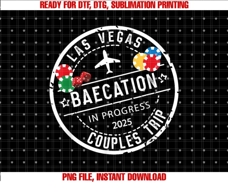 Funny Honeymoon Mode for Couple Anniversary Outfitvegas Baecation 2025 Couples Trip in Progress to Las Vegas Tee