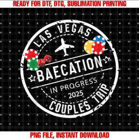 Funny Honeymoon Mode for Couple Anniversary Outfitvegas Baecation 2025 Couples Trip in Progress to Las Vegas Tee