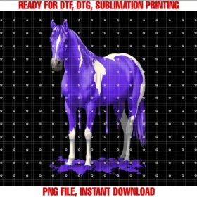 Funny Horse Art by Csforestfunny Purple Dripping Wet Paint Horse Colorful Pinto Tee