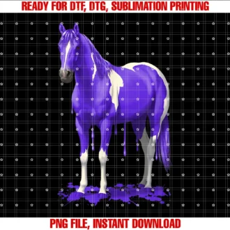 Funny Horse Art by Csforestfunny Purple Dripping Wet Paint Horse Colorful Pinto Tee