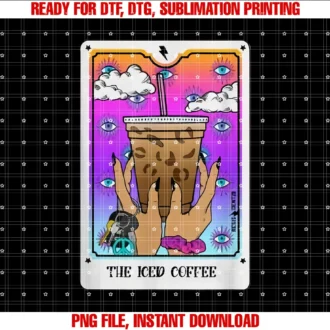 Funny Iced Coffee Lover but First Coffeethe Iced Coffee Tarot Card Funny Iced Coffee Lover Witchy Tee