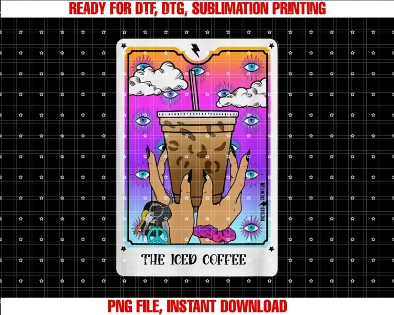 Funny Iced Coffee Lover but First Coffeethe Iced Coffee Tarot Card Funny Iced Coffee Lover Witchy Tee