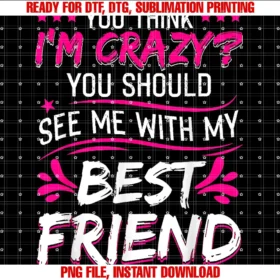 Funny Im Crazy You Should See Me Tee Shirtyou Think Im Crazy You Should See Me With My Best Friend Tee