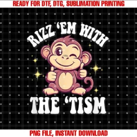 Funny Kawaii Monkey Gifts Shirts Hoodiesrizz Em Tism Monkey Lover Tee