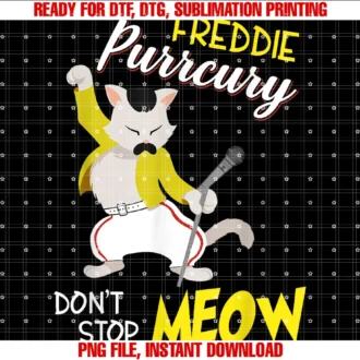 Funny Kitten Ter Hoodie Giftsfreddie Purrcury Dont Stop Meow Kittycat Design Cat Lovers Music Enthusiasts Tee