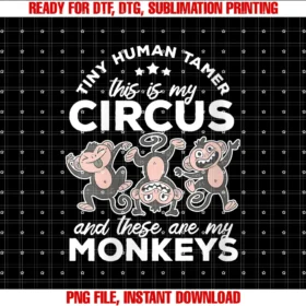 Funny Love Day Care Teachingwomens Tiny Human Tamer Prek This is My Circus These Are My Monkeys Tee
