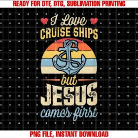 Funny Matching Family Cruise Vacation Essentialsi Love Cruise Ships but Jesus Comes First Funny Christian Tee