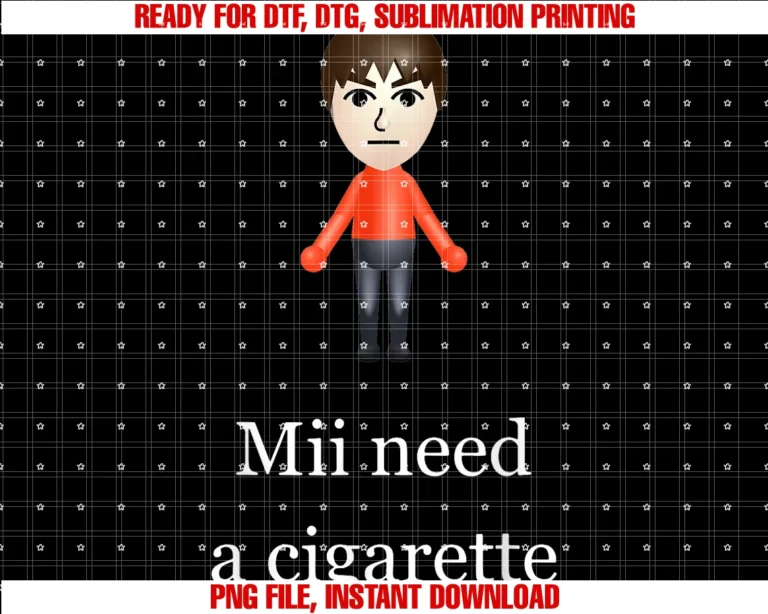 Funny Mii Need a Cigarette Tee Shirtmii Need a Cigarette Tee