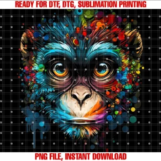 Funny Monkey Designs by Jcolorful Monkey Face Art Cute Animal Monkies Painting Tee