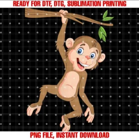 Funny Monkey Shirtshanging Monkey Monkeys Jungle Safari Primate Animal Lover  PNG, Sublimation Design