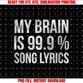 Funny Music Giftsmusic My Brain is 999 Song Lyrics Funny Singer Music Lover Tee