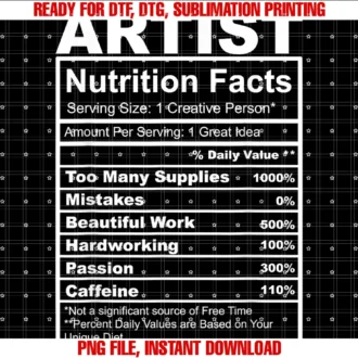 Funny Nutrition Facts Costumesnutrition Facts Artist Tee