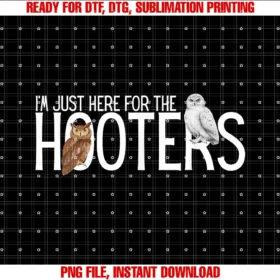 Im Just Here for the Hooters Birdwatcher Humor Owl Graphic Tee