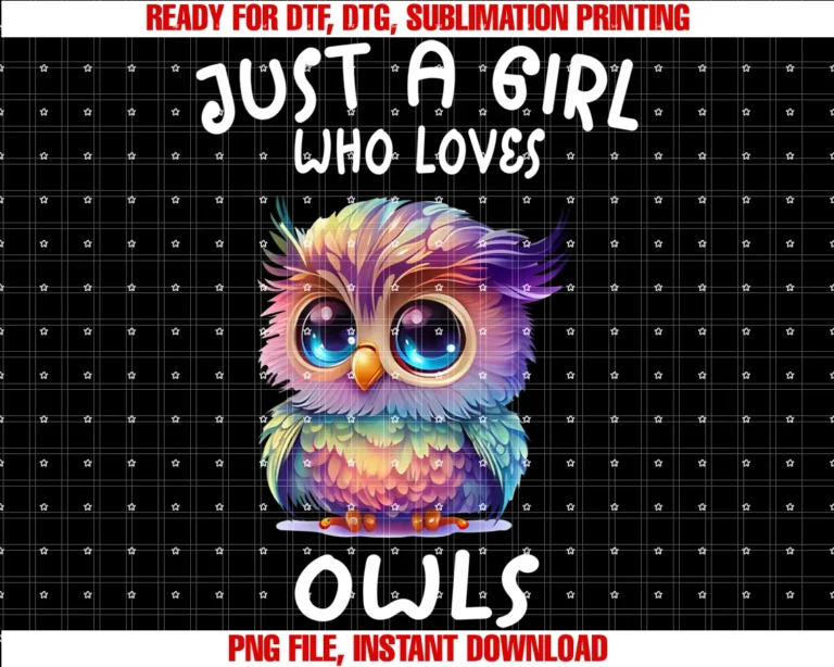 Just a Girl Who Loves Owls Shirt Bird Lover Owner Gift Tee