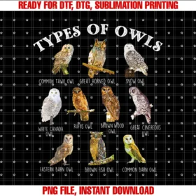 Types of Owl Ornithologist Ornithology Bird Animal Lover Tee