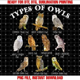 Types of Owl Ornithologist Ornithology Bird Animal Lover Tee