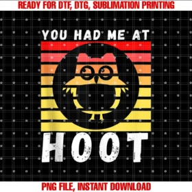 You Had Me at Hoot Vintage Sunset Owl Lovers Bird Lover Tee
