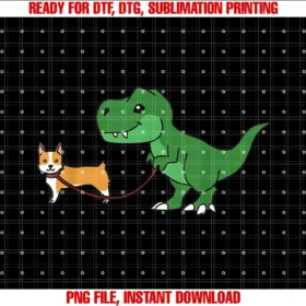 Funny Pembroke Welsh Corgi Clothingt Rex Dinosaur Walking Corgi Funny Dog Gift Tee