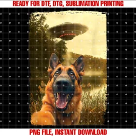 Funny Pets Animals Ufo Encounter Novelty Topsfunny German Shepherd Dog Ufo Encounter Dog Selfie Aliens Tee