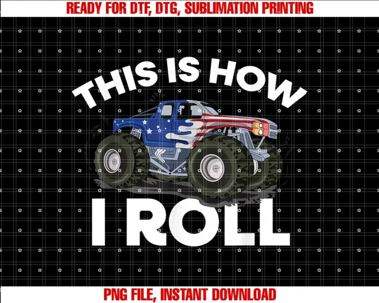 Crudothis is How I Roll Monster Truck Usa Flag Theme Tee