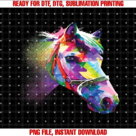 Colorful Geometric Artistic Horse Tees by Nemryshorse Shirt Colorful Horses Head Pop Art for Men and Women Tee