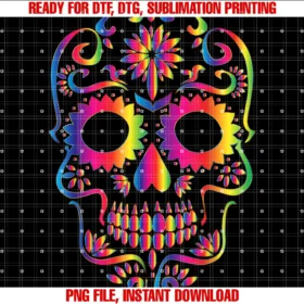 Colorful Rainbow Dia De Los Muertos 2021 Calaveraskull Face Tee
