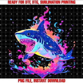 Colorful Sharkspirit Animal Multicolor Art Tee