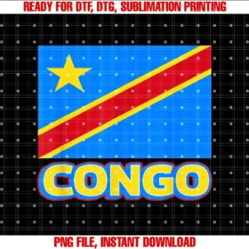 Congo Flag African Heritage Clothing Giftscongolese Flag of the Drc African Men Women Kids Congo PNG, Sublimation Design