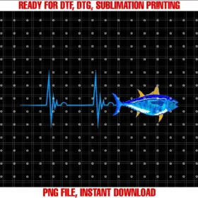 Cool Bluefin Tuna Deep Sea Fishing Anglerbluefin Tuna Heartbeat Ekg Pulseline Fish Deep Sea Fishing Tee