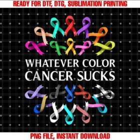 Cool Colorful Ribbon Disease Awareness Designswhatever Color Cancer Sucks Gift for Men Women Survivors Tee
