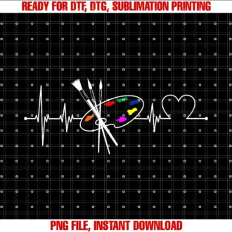 Cool Creative Ekg Pulse Art Lover Kids Designsfunny Painter Gift for Artist Men Women Palette Heartbeat Tee