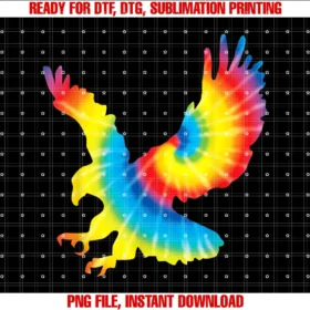 Cool Large Eagles Funny Flying Animal Gift Designstie Dye Eagle Rainbow Print Hawk Animal Hippie Peace Gift Tee
