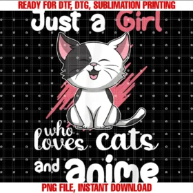 Cool Otaku Manga Anime Senpai Teeskawaii Neko Just a Girl Who Loves Cats and Anime Tee