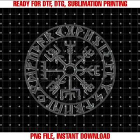 Cool Runic Medieval Icelandic Norse Symbol Odinismfunny Vegvisir Viking Compass Runes Nordic Mythology Gifts  PNG, Sublimation Design
