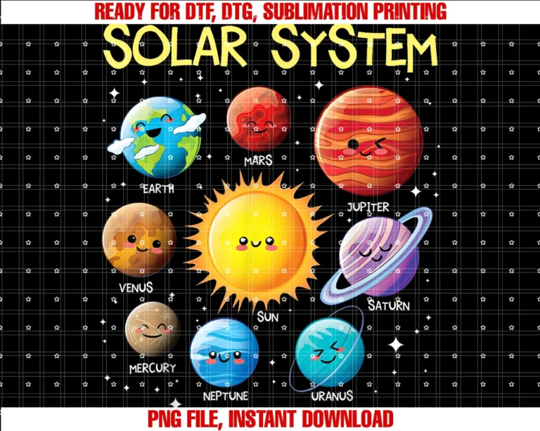 Cool Science Space Shirts for Kidssolar System Cute Face Planets Space Science Teacher School Tee