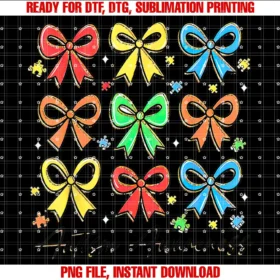 Coquette Bow Autism Awarenessretro Autism Awareness Month Coquette Bow Clothing Tee