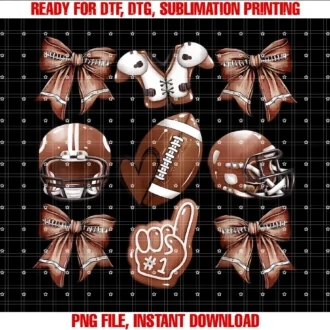 Coquette Bow Football Game Day Patrugby Coquette Bow Football Game Day Women Girls Kids Tee
