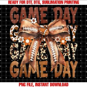 Coquette Bow Football Lover Game Day Footballmom Girl Women Tee