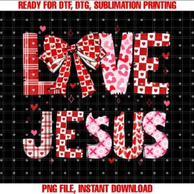 Coquette Bow Valentine Day Christian Patlove Like Jesus Coquette Bow Valentine Day Girl Women Tee