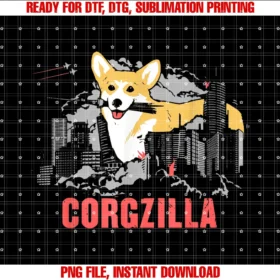 Corg Teescorgzilla Funny Dog Corgi Lover Tee