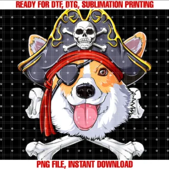 Corgi Du Clothingcorgi Pirate Jolly Roger Flag Skull and Crossbones Tee