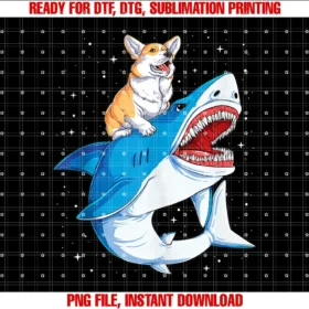Corgi Du Clothingcorgi Riding Shark Jawsome Dog Lover Gifts Space Galaxy Tee