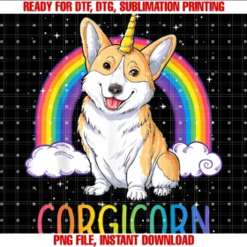 Corgi Du Clothingcorgicorn Corgi Unicorn Girls Space Galaxy Rainbow Tee