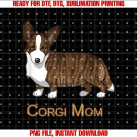 Corgi Lover Art by Csforestblack Tan Brindle Cardigan Welsh Corgi Mom Dog Lover Gift Tee