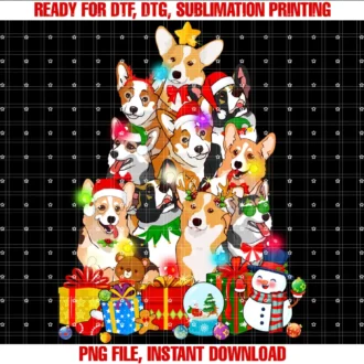 Corgi Xmas Tree Lights Gift Men Womenfunny Corgi Christmas Tree Lights Puppy Corgi Dog Lover Tee