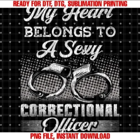 Correction Detention Officer Thin Silver Line Ka0correctional Officer Girl Girlfriend Wife My Heart Belongs Tee