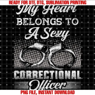 Correction Detention Officer Thin Silver Line Ka0correctional Officer Girl Girlfriend Wife My Heart Belongs Tee