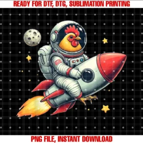 Cosmic Cluck Chicken Adventuresspace Astronaut Chicken a Stellar Pick for Chicken Lovers Tee